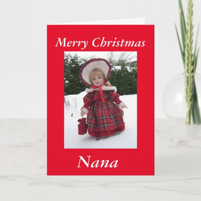 Tarjeta Festiva Feliz Navidad, nana (Anverso)