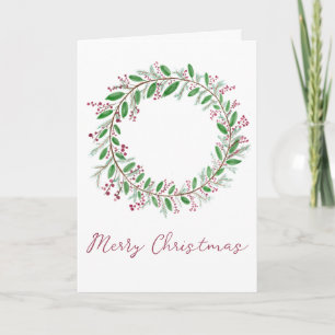 Tarjeta Festiva Feliz Navidad, Navidades de acuarela corearon la f