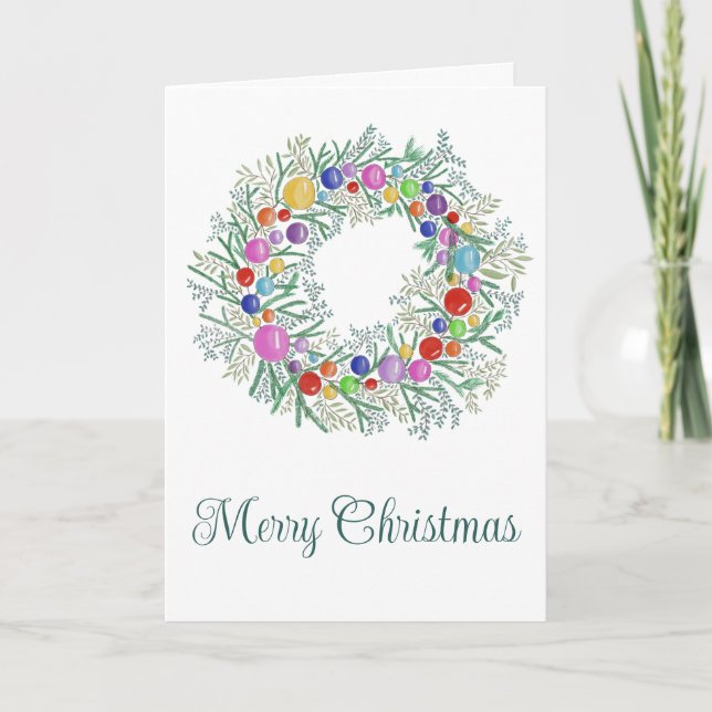 Tarjeta Festiva Feliz Navidad, Navidades de acuarela juraron (Anverso)