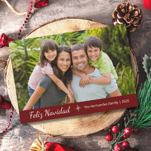 Tarjeta Festiva Feliz Navidad: Navidades de fotos familiares moder