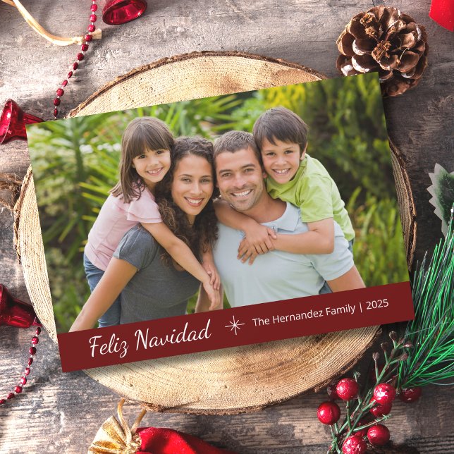 Tarjeta Festiva Feliz Navidad: Navidades de fotos familiares moder (Subido por el creador)