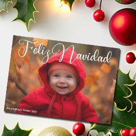 Tarjeta Festiva Feliz Navidad, Navidades españoles con escritura b