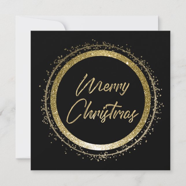 Tarjeta Festiva Feliz Navidad, Navidades negros y de oro (Anverso)