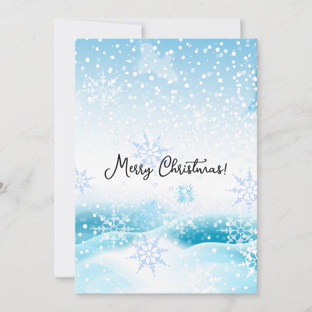 Tarjeta Festiva Feliz Navidad, nieve (Anverso)