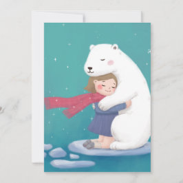 Tarjeta Festiva Feliz Navidad: Oso polar y Ilustracion infantil