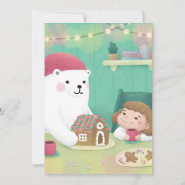 Tarjeta Festiva Feliz Navidad: Oso Polar y Niño