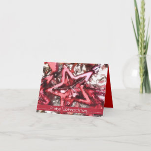 Tarjeta Festiva Feliz Navidad, rojo brillando estrella