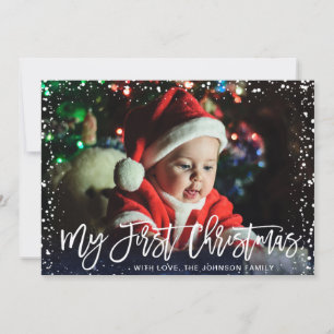 Tarjeta Festiva Feliz Navidad, saludo de foto con guión moderno
