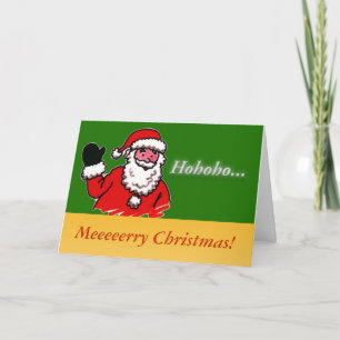 Tarjeta Festiva Feliz Navidad, saludo navideño de Santa Claus