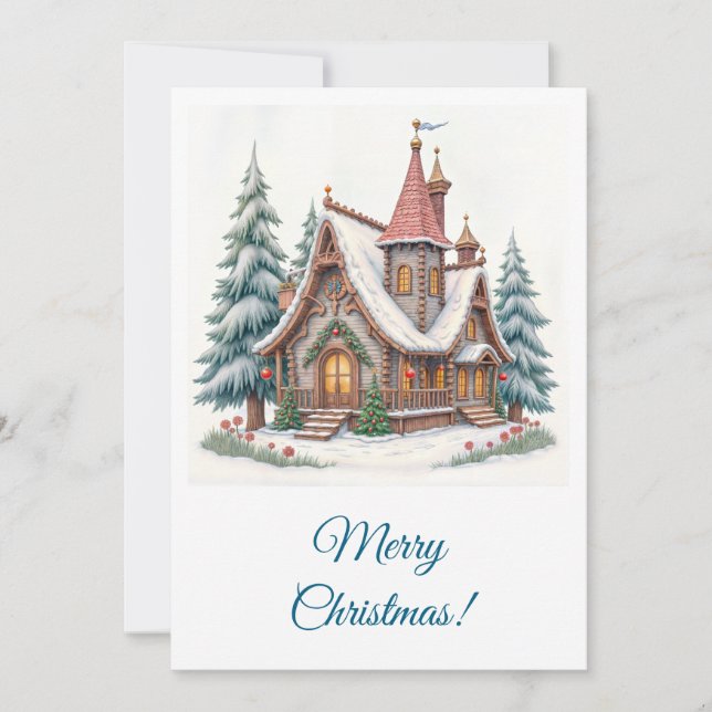 Tarjeta Festiva Feliz Navidad! Saludos de Navidad. (Anverso)