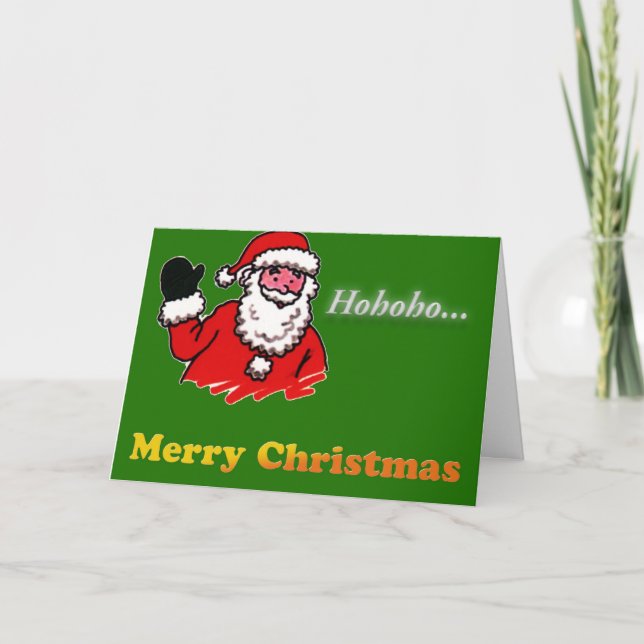 Tarjeta Festiva Feliz Navidad, Santa (Anverso)