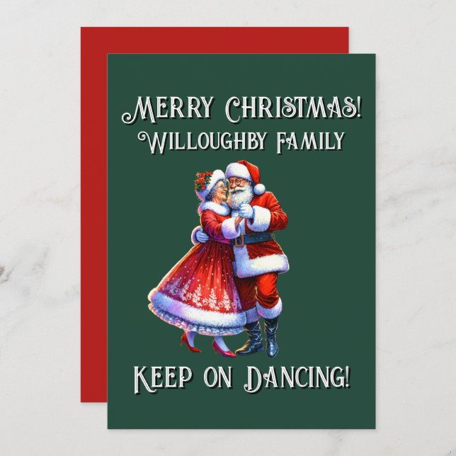 Tarjeta Festiva ¡Feliz Navidad! Sigue bailando (Anverso / Reverso)