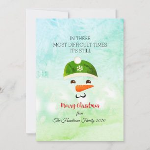 Tarjeta Festiva Feliz Navidad, tiempos más difíciles para Snowman