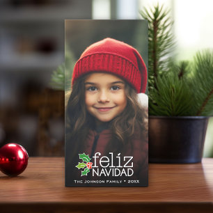 Tarjeta Festiva Feliz Navidad: Una foto grande