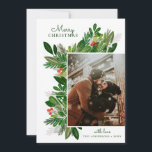Tarjeta Festiva Feliz Navidad. Verdor floral de invierno<br><div class="desc">Tarjeta fotográfica "Feliz Navidad" con vegetación floral botánica para las vacaciones de invierno. Por favor,  contáctame si necesitas artículos adicionales.</div>