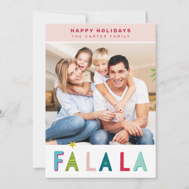 Tarjeta Festiva FELIZ navidades de FESTIVIDAD tipografía de falala (Anverso)
