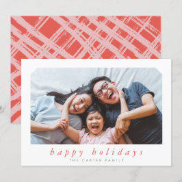 Tarjeta Festiva FELIZ navidades de VACACIONES simple cursiva enmar