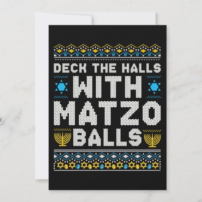 Tarjeta Festiva Feliz Navidades judíos de Chrismukkah Hanukkah (Anverso)