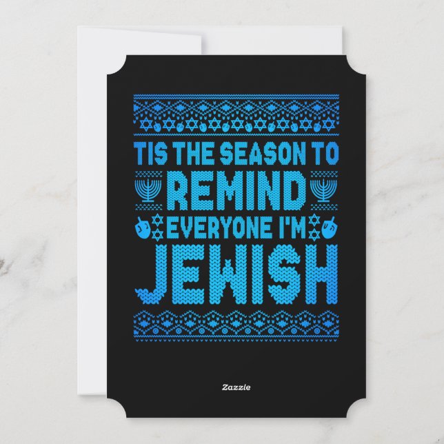 Tarjeta Festiva Feliz Navidades judíos de Chrismukkah Hanukkah (Reverso)