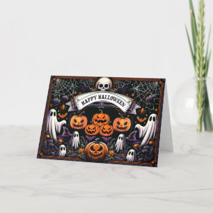 Tarjeta Festiva Feliz Noche de Horror de Halloween