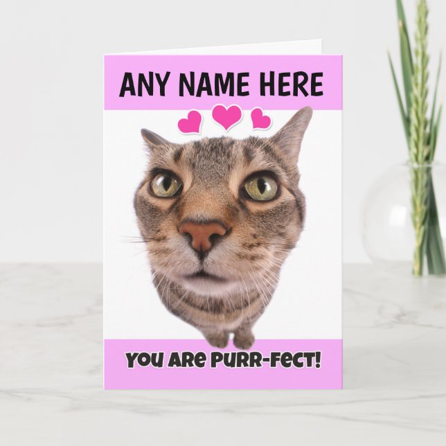 Tarjeta Festiva Feliz nombre personalizado del día de San Valentín (Anverso)