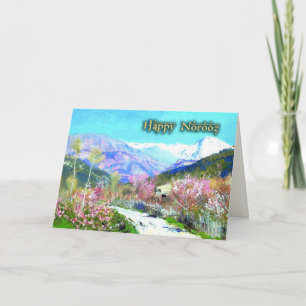 Tarjeta Festiva Feliz Norooz. Año Nuevo Persa Arte Refinado