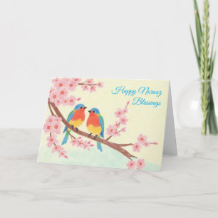 Tarjeta Festiva Feliz Norooz Aves Año Nuevo Persa