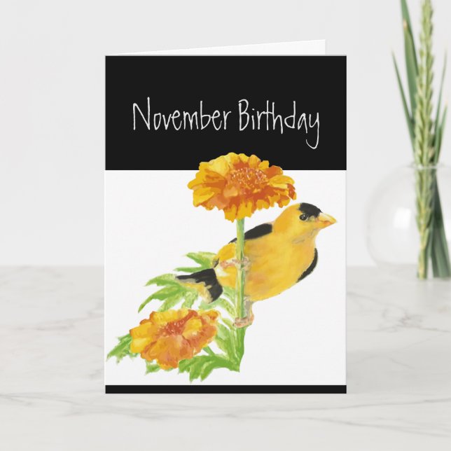 Tarjeta Festiva Feliz noviembre cumpleaños Humor Jardín Arte de pá (Anverso)