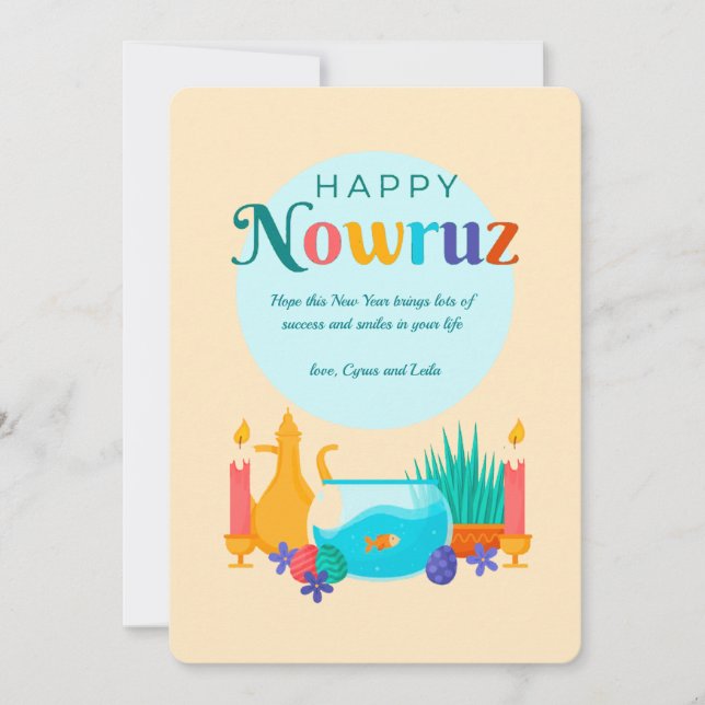 Tarjeta Festiva Feliz Nowruz  (Anverso)