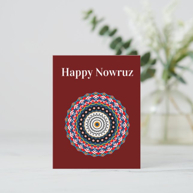 Tarjeta Festiva Feliz Nowruz Año Nuevo (Anverso de pie)