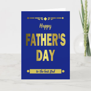 Tarjeta Festiva Feliz oro de la tipografía del Día del Padre