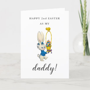Tarjeta Festiva Feliz padre/papá de Pascua lindo conejo