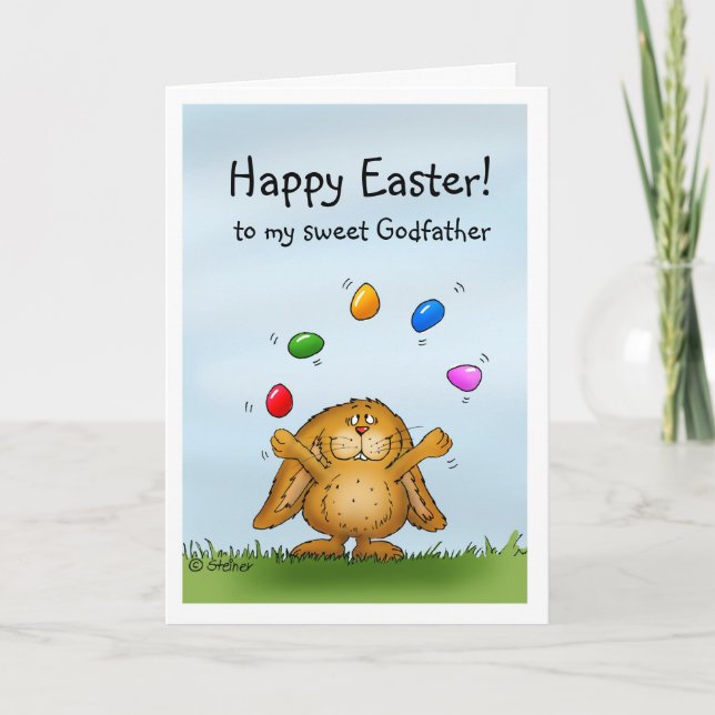 Tarjeta Festiva Feliz padrino de Pascua (Anverso)