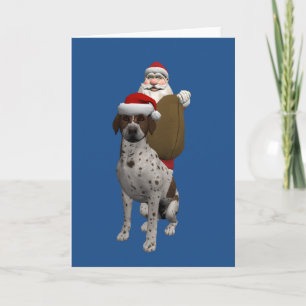 Tarjeta Festiva Feliz Papá Noel con el reloj gris