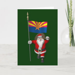 Tarjeta Festiva Feliz Papá Noel De Camino A Arizona
