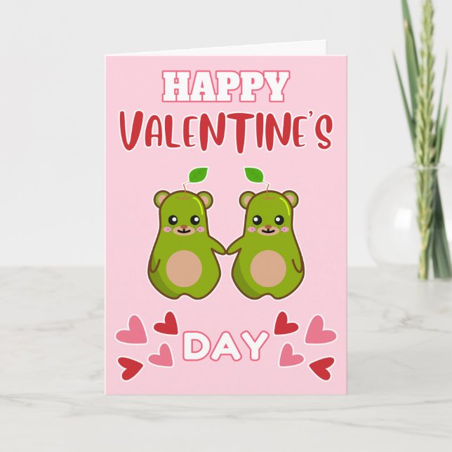 Tarjeta Festiva FELIZ Par De Oso Amigo De ValENTINE (Anverso)