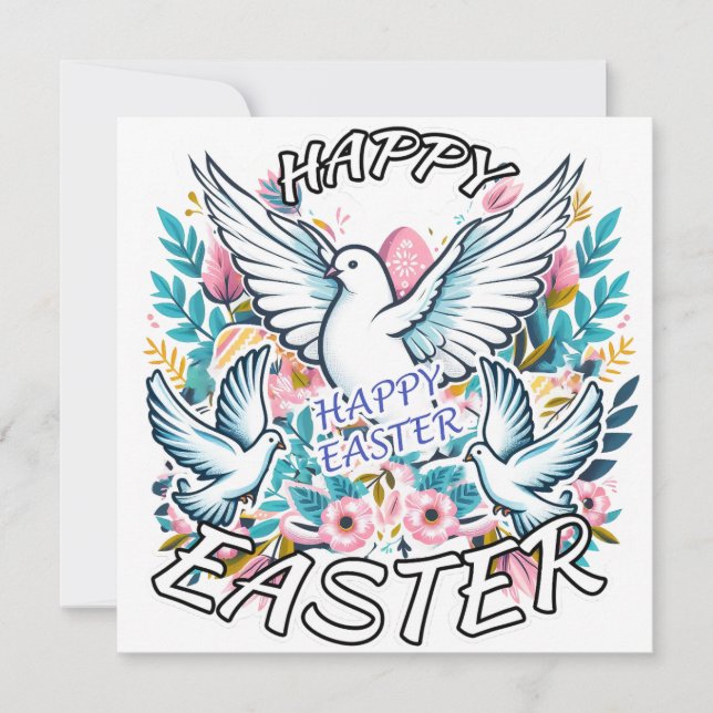 Tarjeta Festiva Feliz Pascua (Anverso)