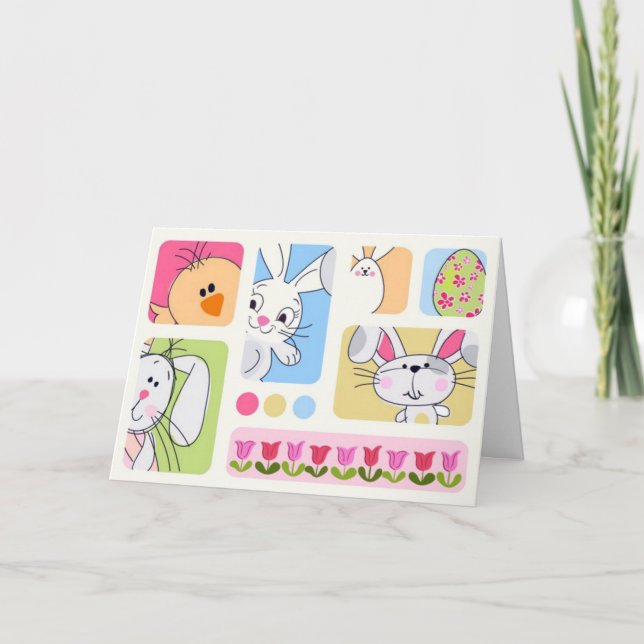 Tarjeta Festiva Feliz Pascua (Anverso)