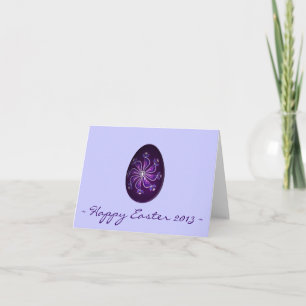 Tarjeta Festiva Feliz Pascua 2013 ~ Huevo ruso morado pintado