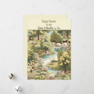 Tarjeta Festiva Feliz Pascua a hermana y cuñado