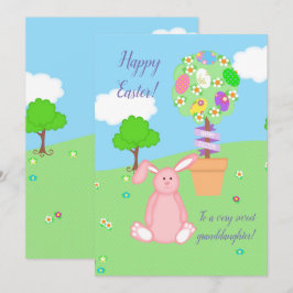 Tarjeta Festiva Feliz Pascua A La Nieta Topiary