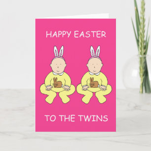 Tarjeta Festiva Feliz Pascua a los gemelos