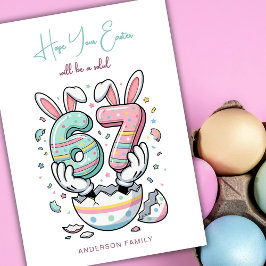 Tarjeta Festiva Feliz Pascua Adolescente Divertido Viral 6 7 Seis 
