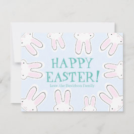 Tarjeta Festiva Feliz Pascua azul pálido lindo personalizado de co