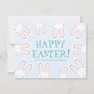 Tarjeta Festiva Feliz Pascua azul pálido lindo personalizado de co