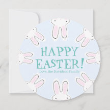 Feliz Pascua azul pálido lindo personalizado de co