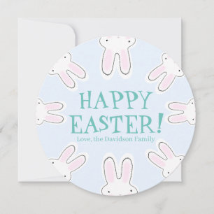 Tarjeta Festiva Feliz Pascua azul pálido lindo personalizado de co