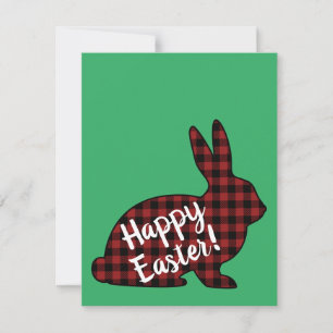 Tarjeta Festiva ¡Feliz Pascua! Bunny Silhouette Red Buffalo Plasto