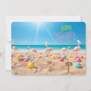 Tarjeta Festiva Feliz Pascua Caza de Huevos de Pascua de Flamenco 