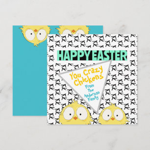 Tarjeta Festiva "Feliz Pascua Chickens Locos"   Pascua